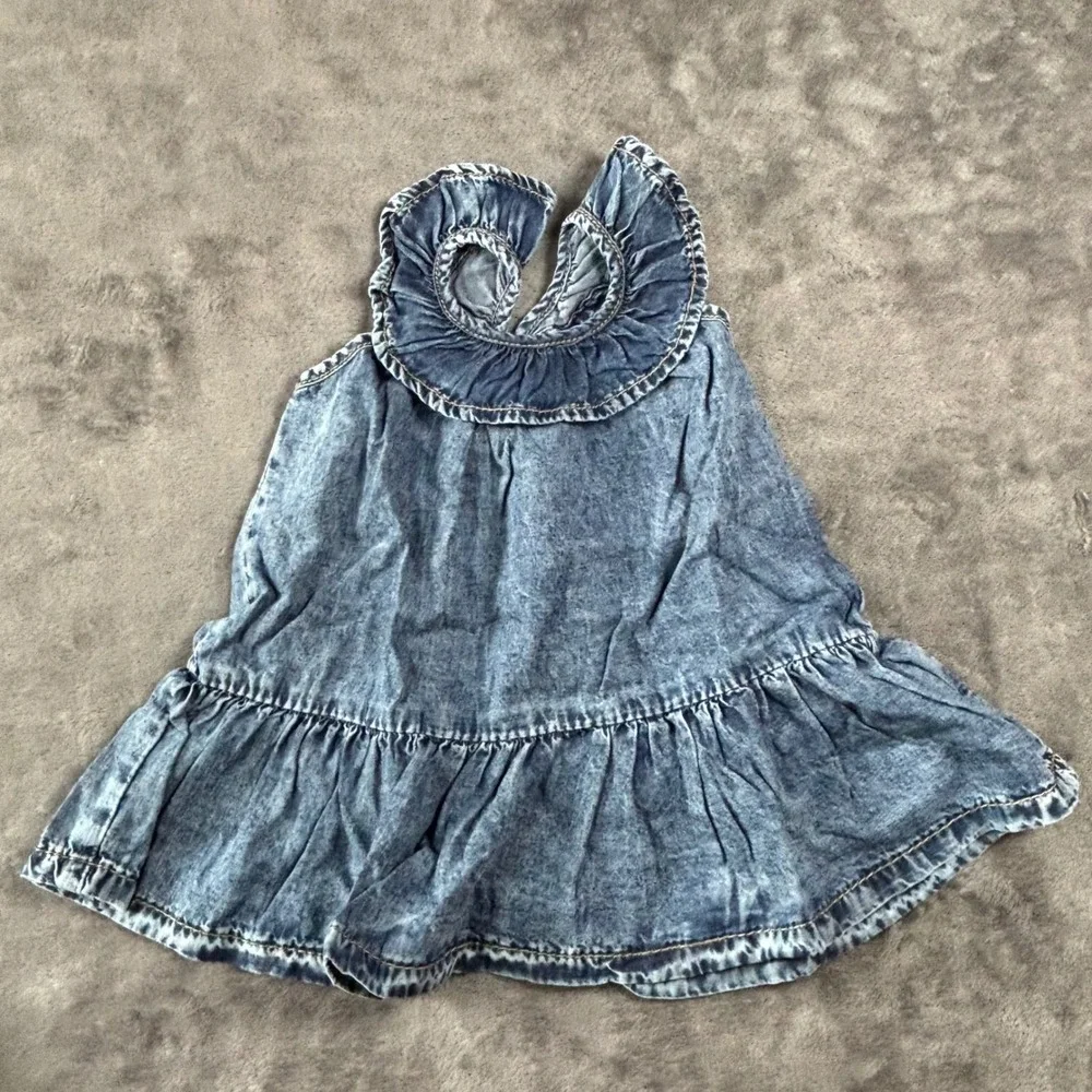 Joe's Baby Girl 2pc Acid Wash Denim Ruffle Top and Bloomers Set 12M JGS258223